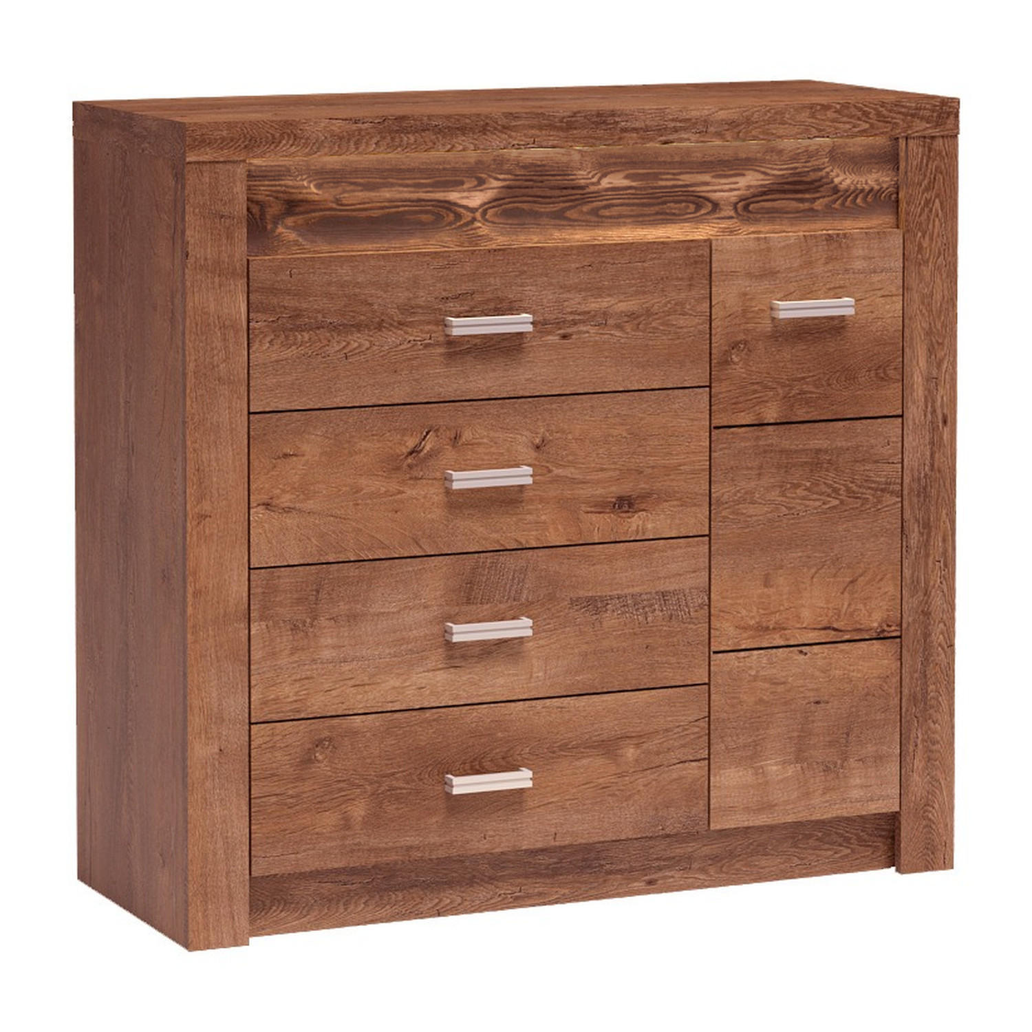 KOMMODE Indianapolis I-17 108,5 x 103,5 x 42 cm Esche hell - Braun, Holzwerkstoff/Metall (108.5/103.5/42cm) - Koseto