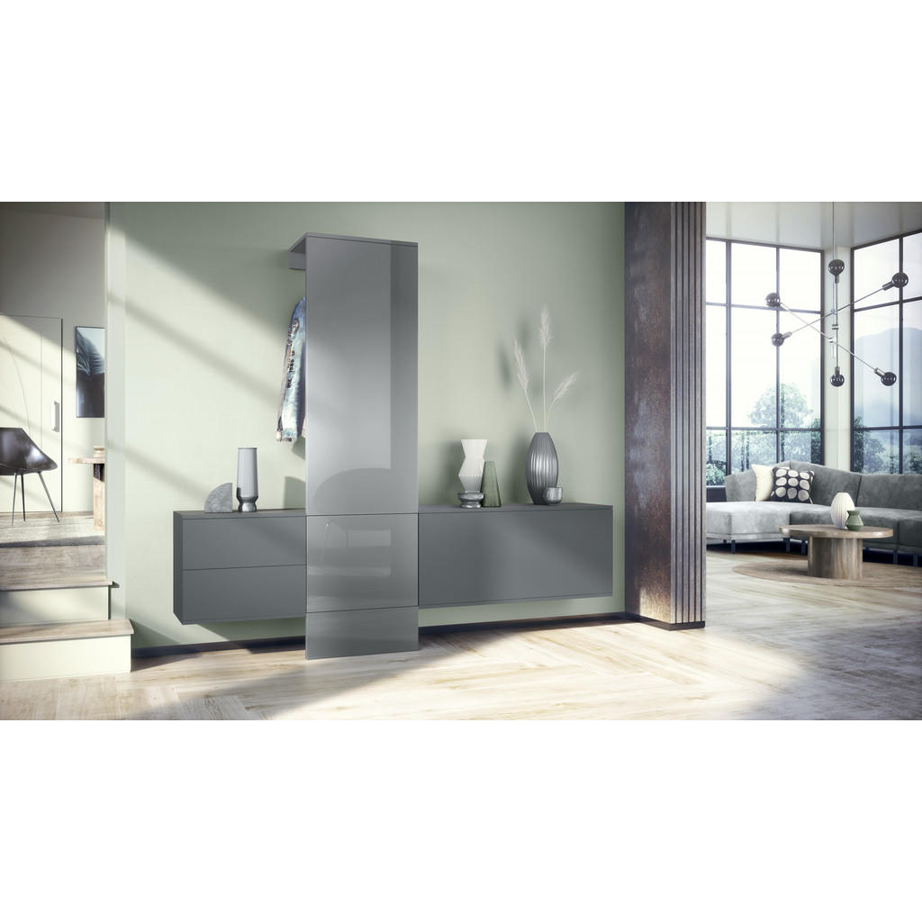 Thumbnail - Vladon Garderobe, Grau, Holzwerkstoff, 208x193x35 cm, Garderobe, Garderoben-Sets & Serien, Garderoben-Sets
