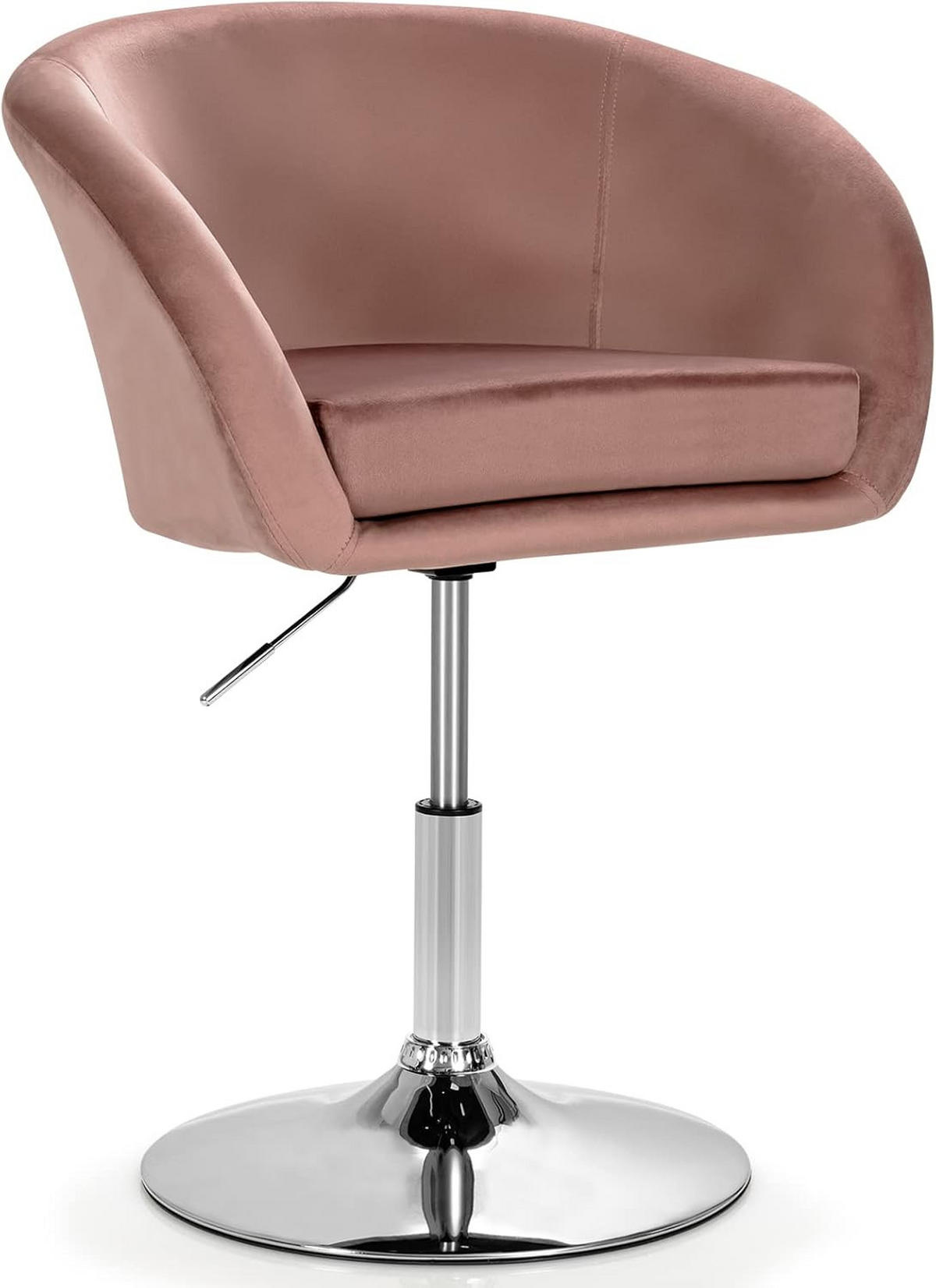 ESSZIMMERSTUHL Samt Drehsessel Pink - Pink, Metall (52/86/61cm) - COSTWAY