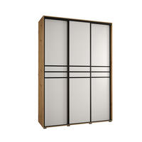 SCHWEBETÜRENSCHRANK 235,2/180/45 3-türig - Schwarz/Weiß, Holz/Metall (180/235/45cm) - Abiks Möbel