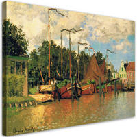 WANDBILD boote in zaandam claude monet - Multicolor, Textil (60/40cm) - Feeby