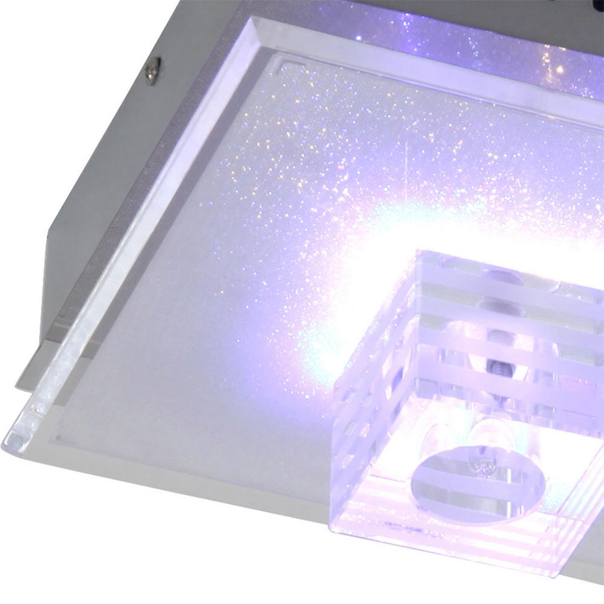 LED DECKENLEUCHTE ARCTIC Chrom Silber - Silberfarben, Glas (20/20/12.5cm) - Globo Lighting