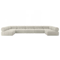 WOHNLANDSCHAFT modulares Sofa Garvo-U3 - 475x190x70 cm Hellgrau Cord - Hellgrau, Holzwerkstoff/Textil (475/70/190cm) - ALTDECOR