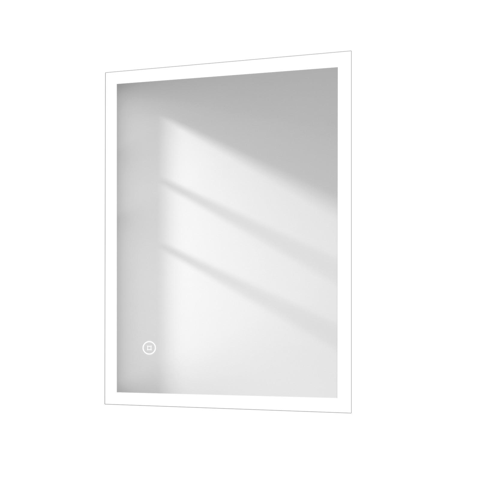 BADSPIEGEL mit Anti-Beschlag Beleuchtung 80/60/3,5 cm - Weiß, Glas (60/3.7/80cm) - EMKE
