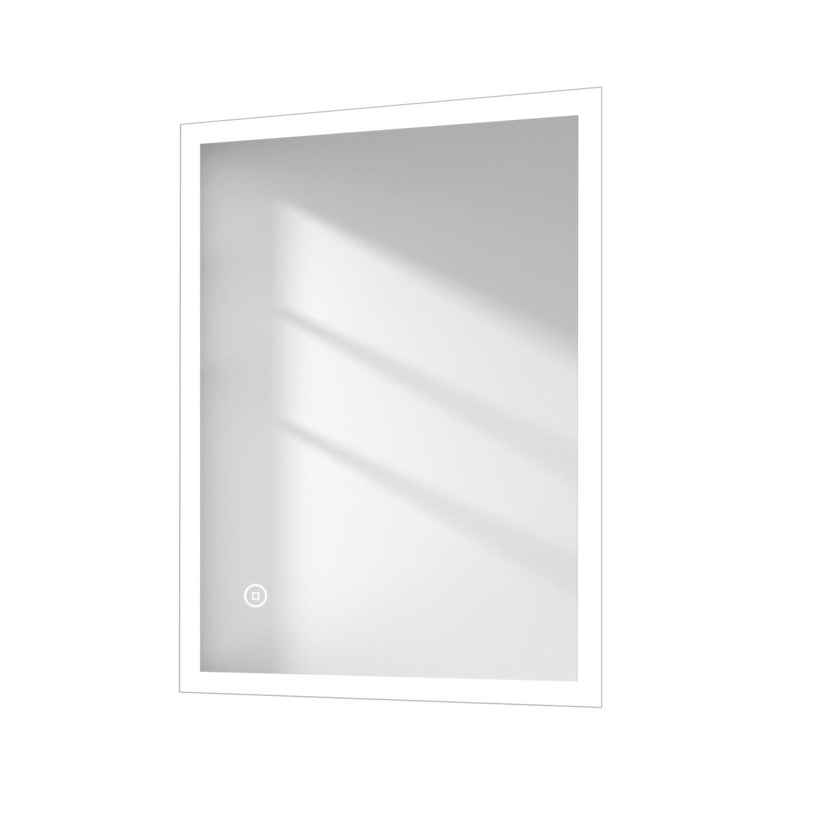 BADSPIEGEL mit Anti-Beschlag Beleuchtung 80/60/3,5 cm - Weiß, Glas (60/3.7/80cm) - EMKE