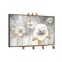 GEMÄLDE Goldene Blüten Schattenfugenrahmen Grau 120x80 cm - Grau, Holz (120/80cm) - YS-art gallery