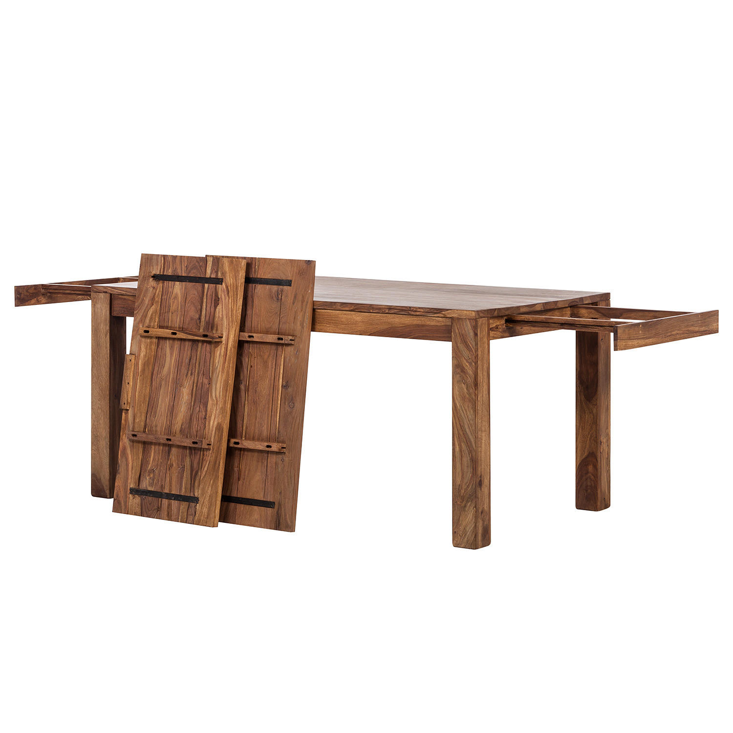 ANSTECKPLATTEN - Sheesham massiv, 2er-Set - Sheeshamfarben, Holz (90/5/45cm) - home24