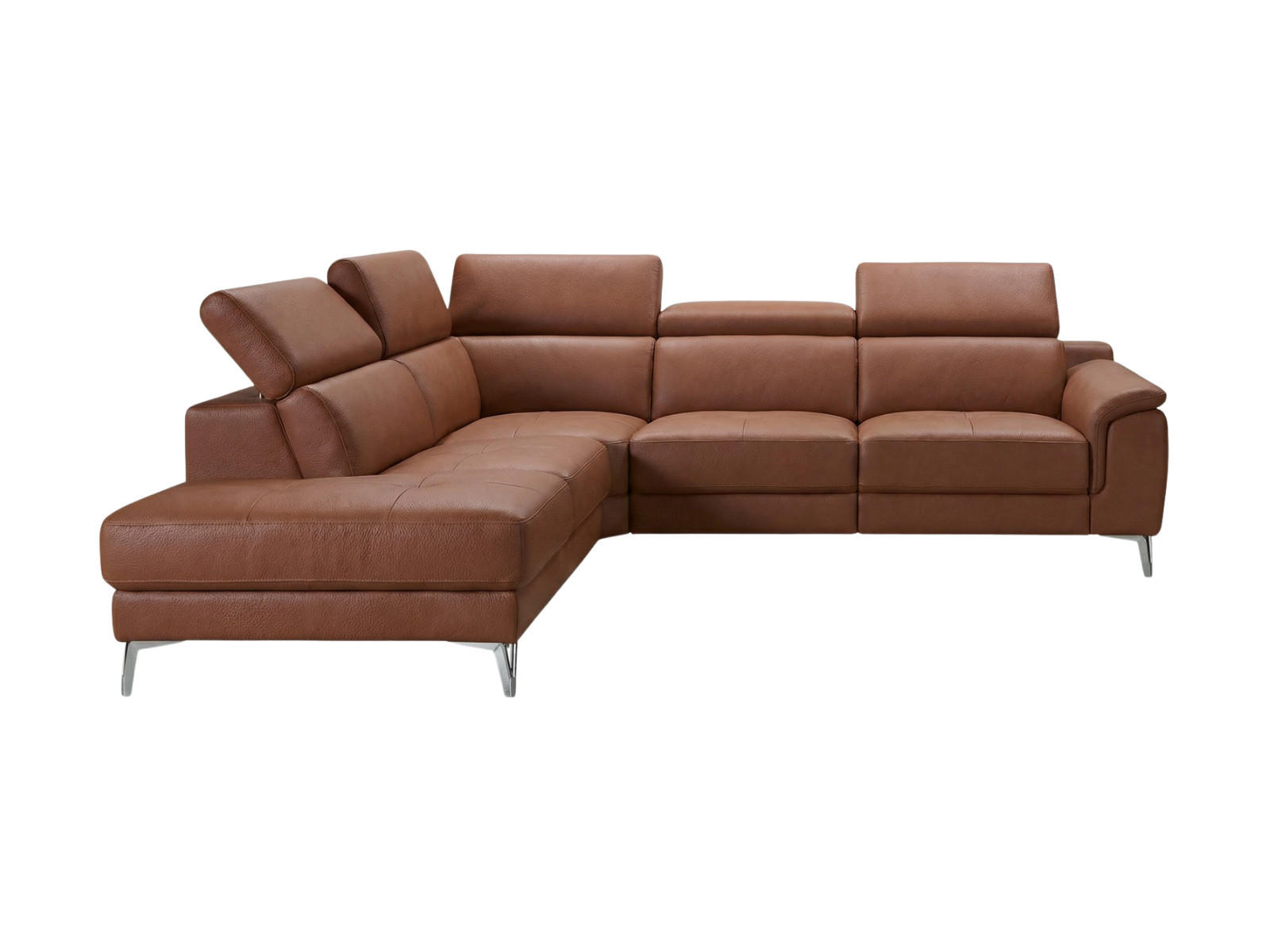 ECKSOFA Jardin Echtleder Cognacbraun - Cognac, Leder/Metall (230/266cm)