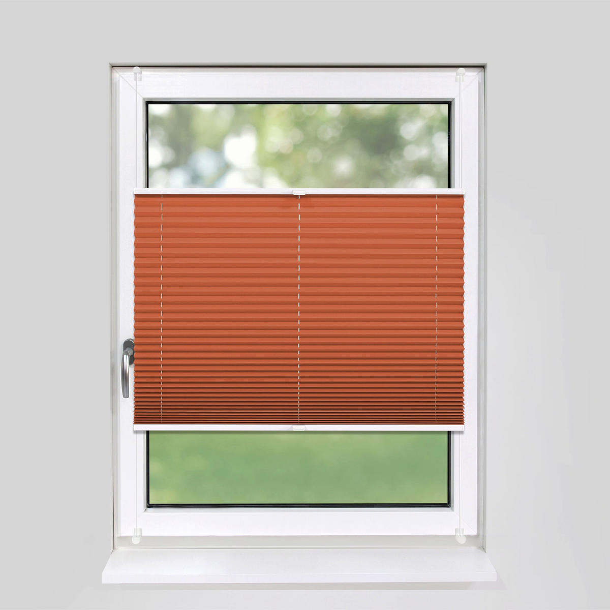 PLISSEE Basic ohne Bohren - Orange, Textil (100/210cm) - Deco-Raum
