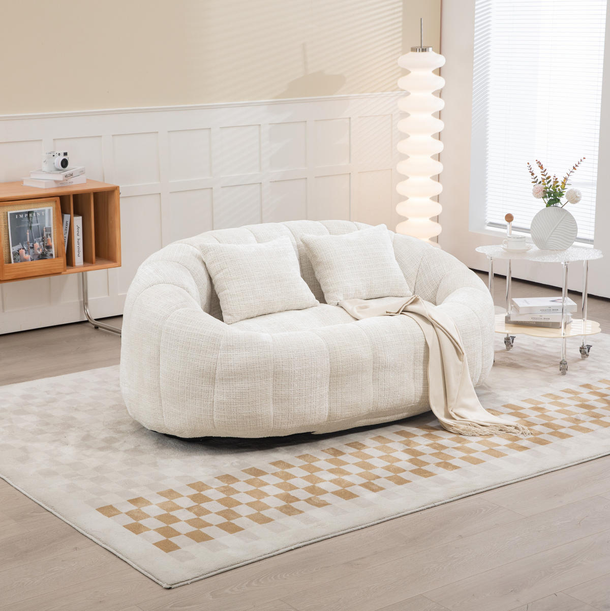 SITZSACK Chenille 150 x 95 x 63 cm Beige - Beige, Kunststoff (95/63/145cm) - Beauniv
