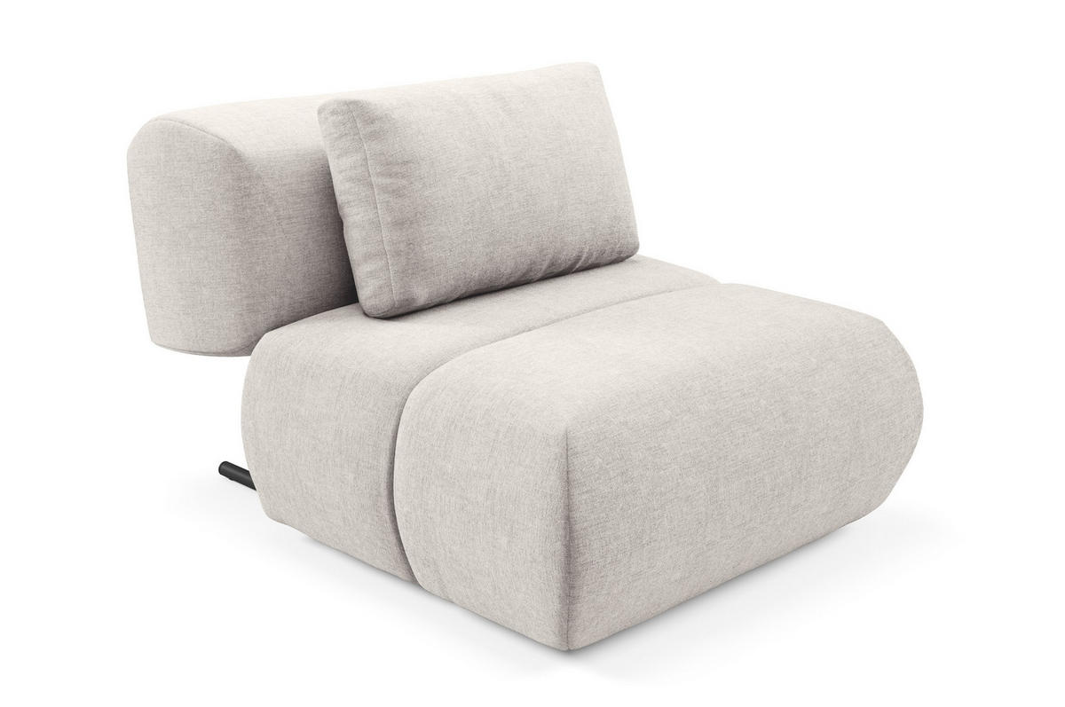 SESSEL ATOMO, Modern Polstersessel Loungesessel, Chenille-Stoff Beige - Beige, Holz/Metall (98/82/134cm) - MASSENO