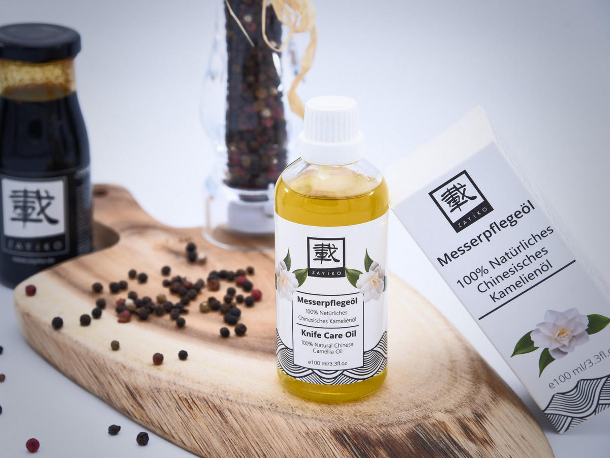 MESSERPFLEGEÖL 100 ml - Gelb, Glas (1cm) - Zayiko