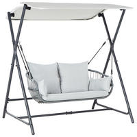 HOLLYWOODSCHAUKEL Grau Fiastra - Hellgrau, Metall (170/202/140cm) - Beliani