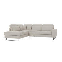ECKSOFA Floe Beige Cord - Beige/Schwarz, Holz/Kunststoff (290/231cm) - S-Style Möbel