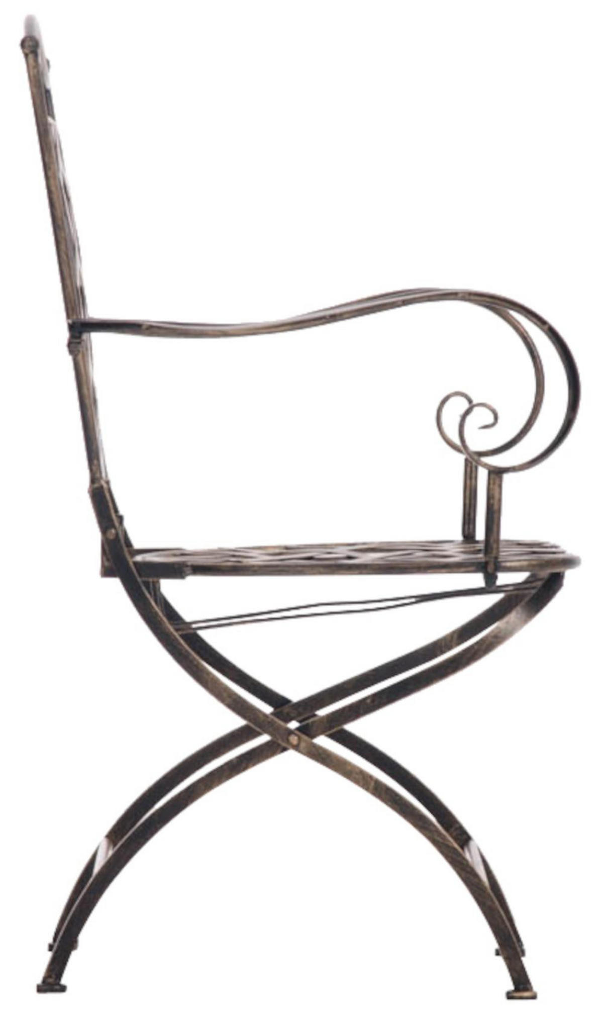 GARTENSTUHL 2er Set Metall bronze - Bronzefarben, Metall (56/93/51cm) - CLP