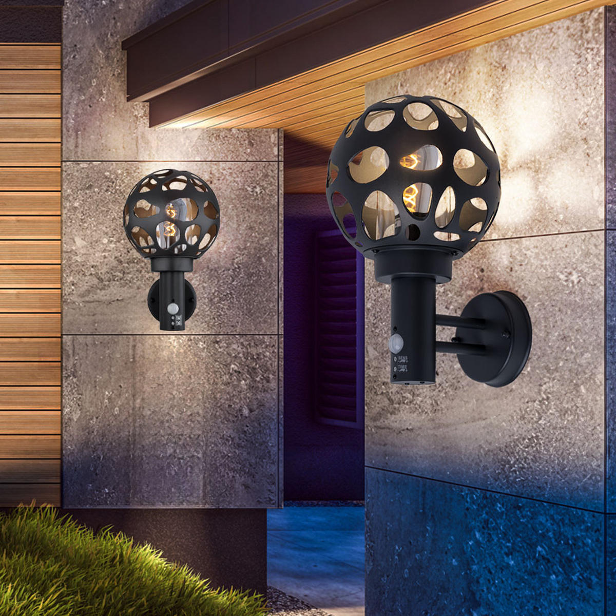 LED AUSSENLEUCHTE HILARIO Edelstahl Anthrazit - Anthrazit, Metall (22.5/20/32.7cm) - Globo Lighting