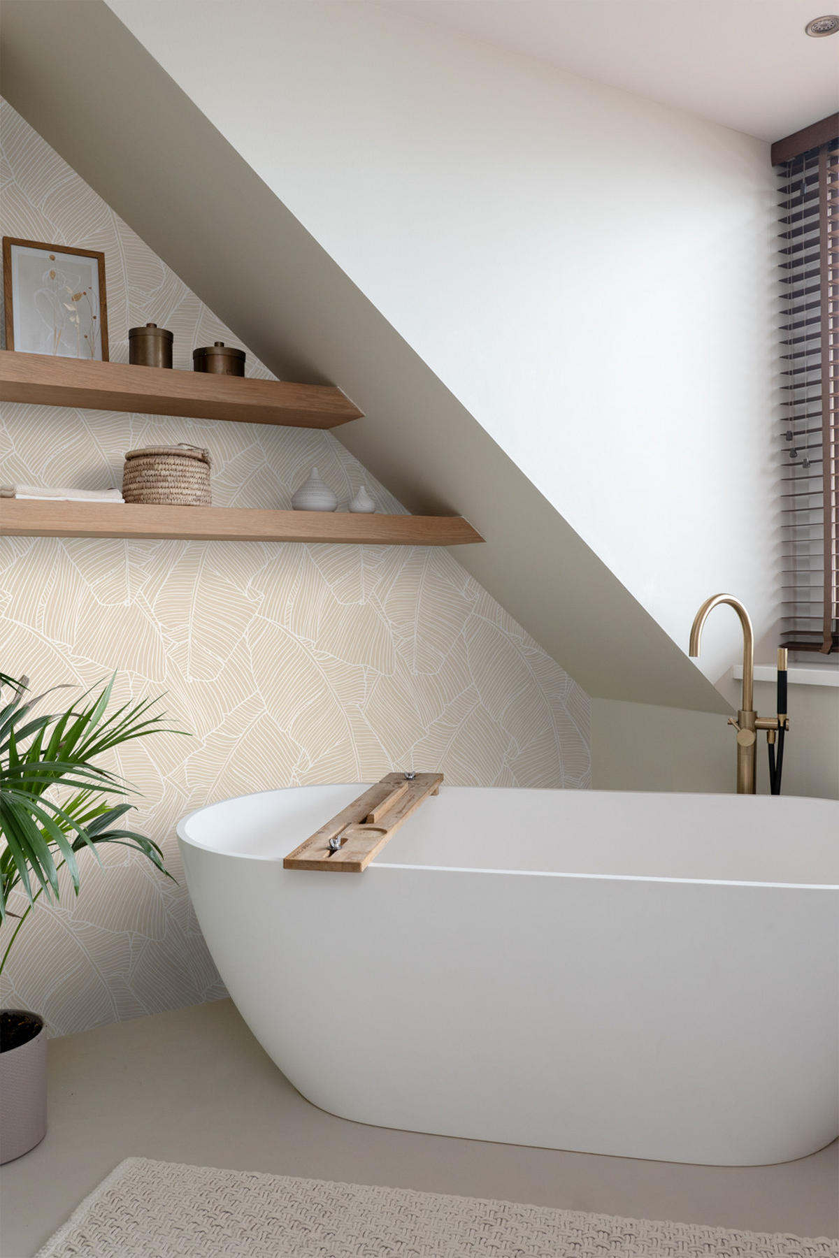 TAPETE Blätter 53 cm x 10.05 m - Beige, Papier (53/1000cm) - ESTAhome
