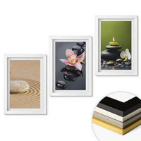 WANDBILDER 3er-Set - 20x30 cm Weißer Rahmen - Entspannende Zen-Steinmotive - Weiß, Kunststoff (20/30cm) - ArtPrintCave
