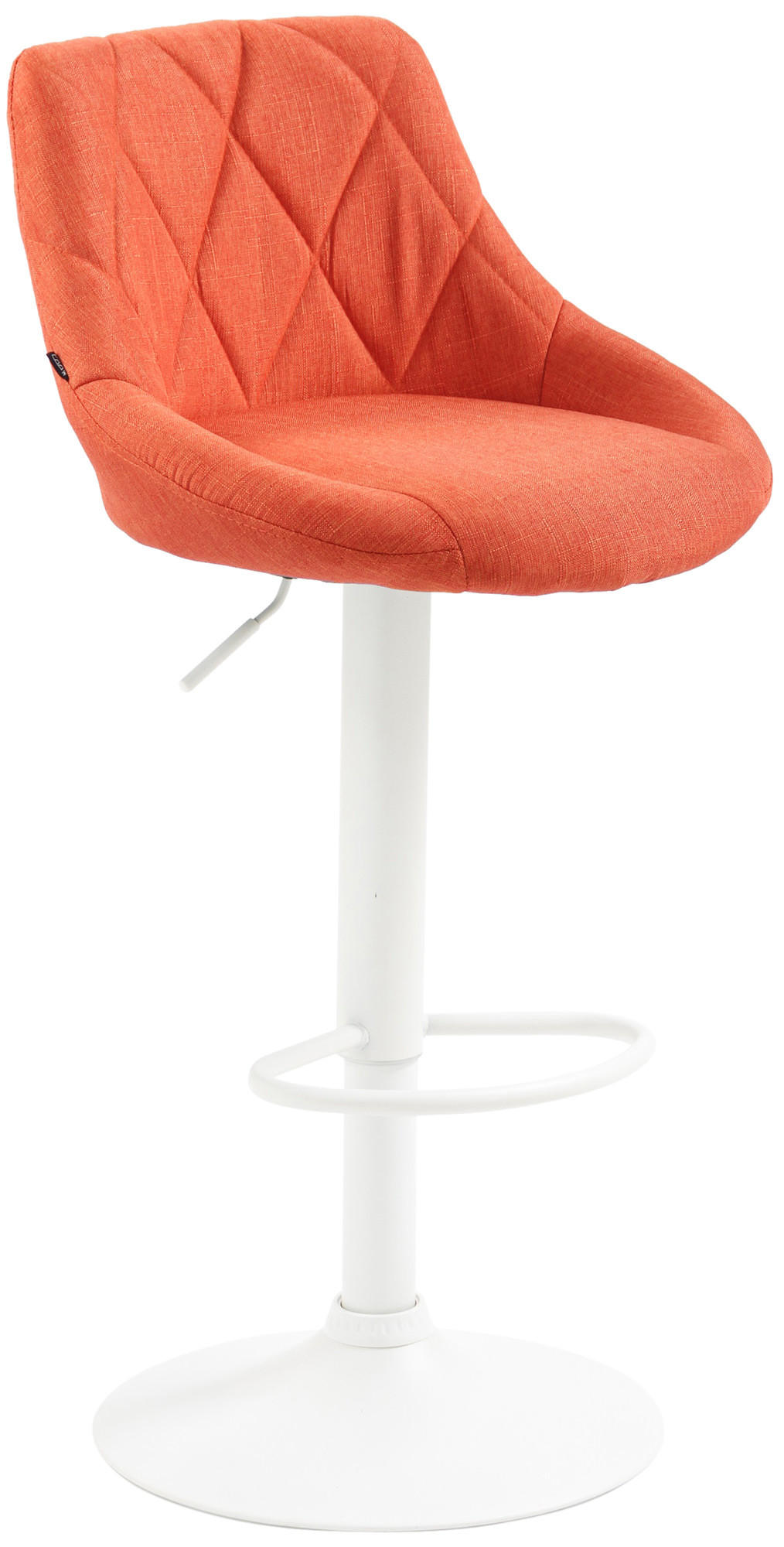 BARHOCKER Stoff orange - Weiß/Orange, Textil/Metall (46/83/49cm) - CLP