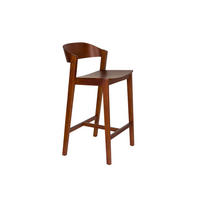 BARHOCKER Wooz mit Rückenlehne 65 cm Walnuss Braun - Braun, Holz (52/89.4/47.5cm) - Housecraft Living