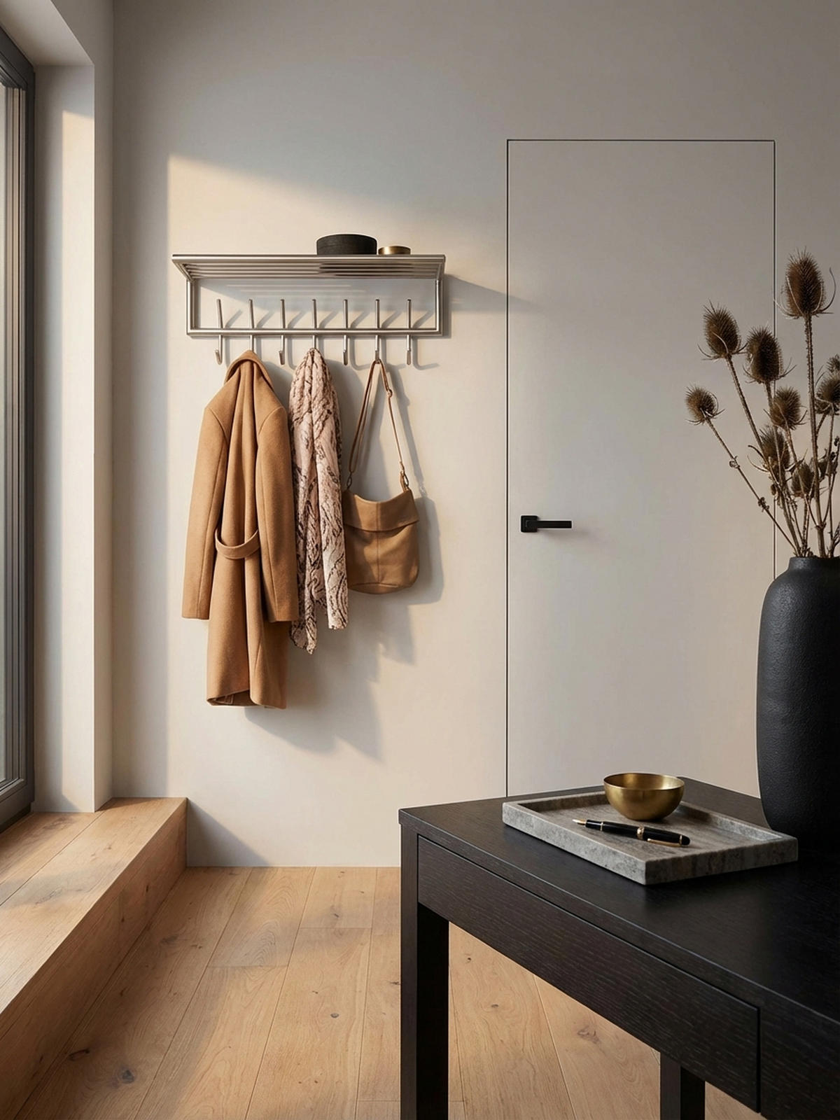 WANDGARDEROBE Metall Silber Modern mit Aufbewahrungsmöglichkeiten - Silberfarben, Metall (75/29/30cm) - KADIMA DESIGN