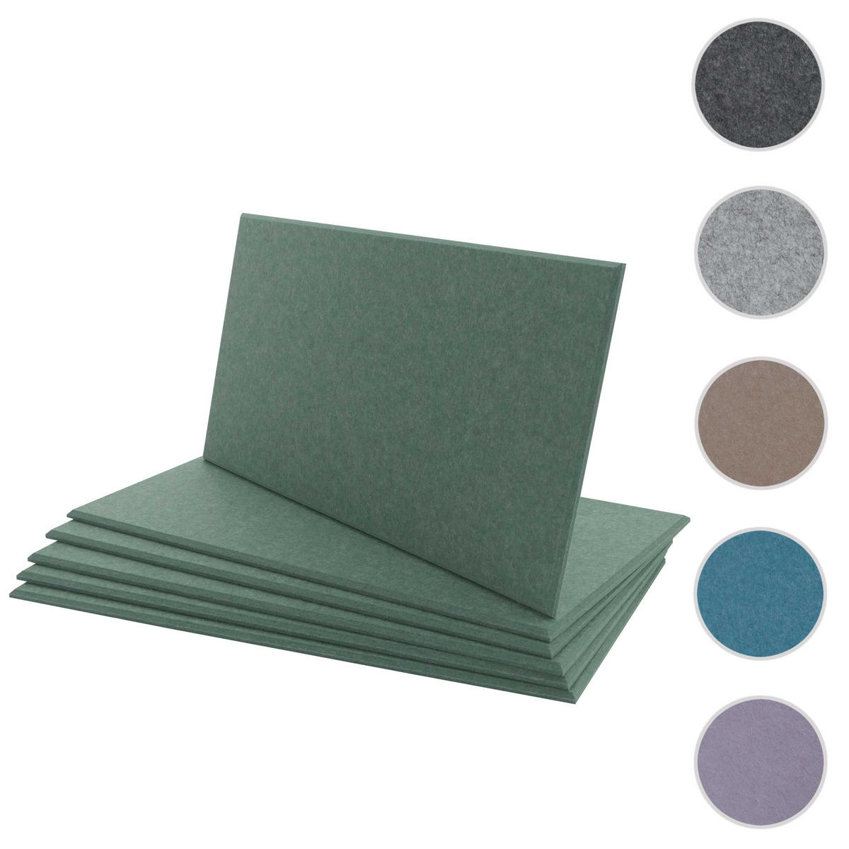 AKUSTICKÝ STENOVÝ PANEL Zelený – kompletná sada - zelená, textil (30/60/1cm) - MCW