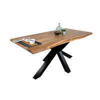 ESSTISCH JIM - Schwarz/Naturfarben, Holz/Metall (80/120/77cm) - SAM