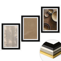 WANDBILDER 3er-Set - 20x30 cm Schwarzer Rahmen - Minimalistische Texturstrukturen - Schwarz, Kunststoff (20/30cm) - ArtPrintCave