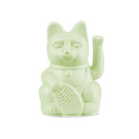 WINKEKATZE Lucky Cat Mini Maneki Neko, Kunststoff, Light Green, 9.8 cm - Grün, Kunststoff (5.2/9.8/6.7cm) - Donkey Products