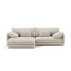 ECKSOFA links Torino aus Samt ecru 4 Sitzplätze - Ecru, Textil (170/250cm) - Micadoni