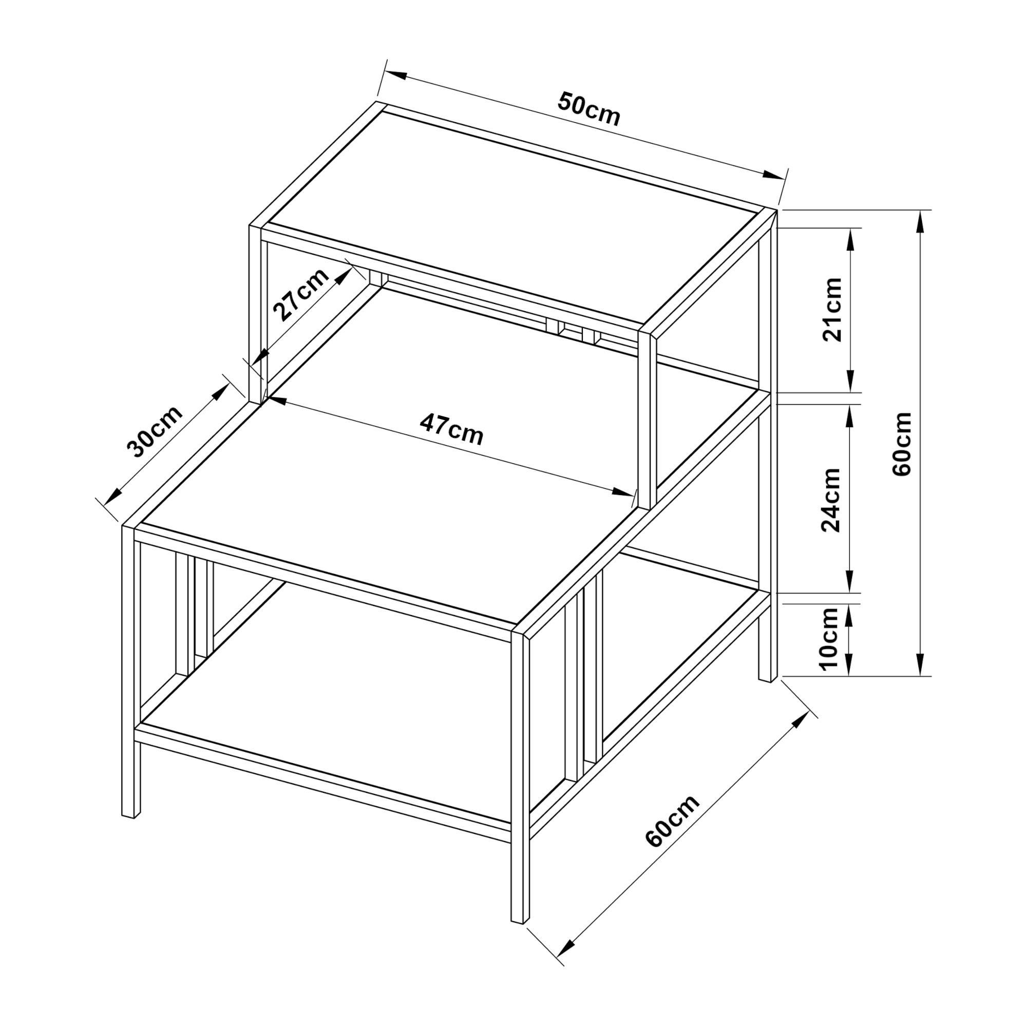 BEISTELLTISCH Kumlinge - Weiß, Metall (50/60/60cm) - [en.casa]