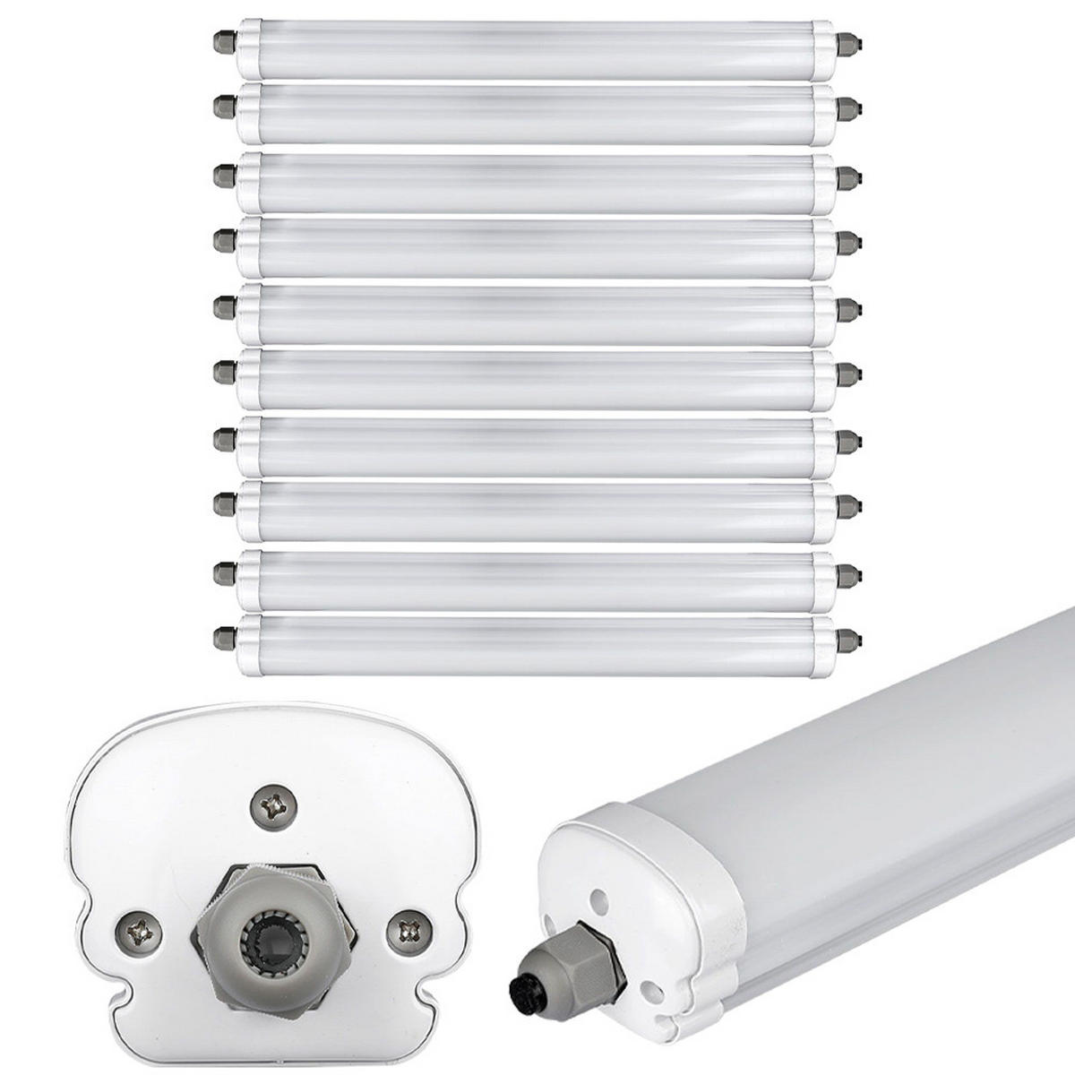 LED DECKENLEUCHTE Grau Modern 10er Set - Grau, Kunststoff (120/8.6/7cm)