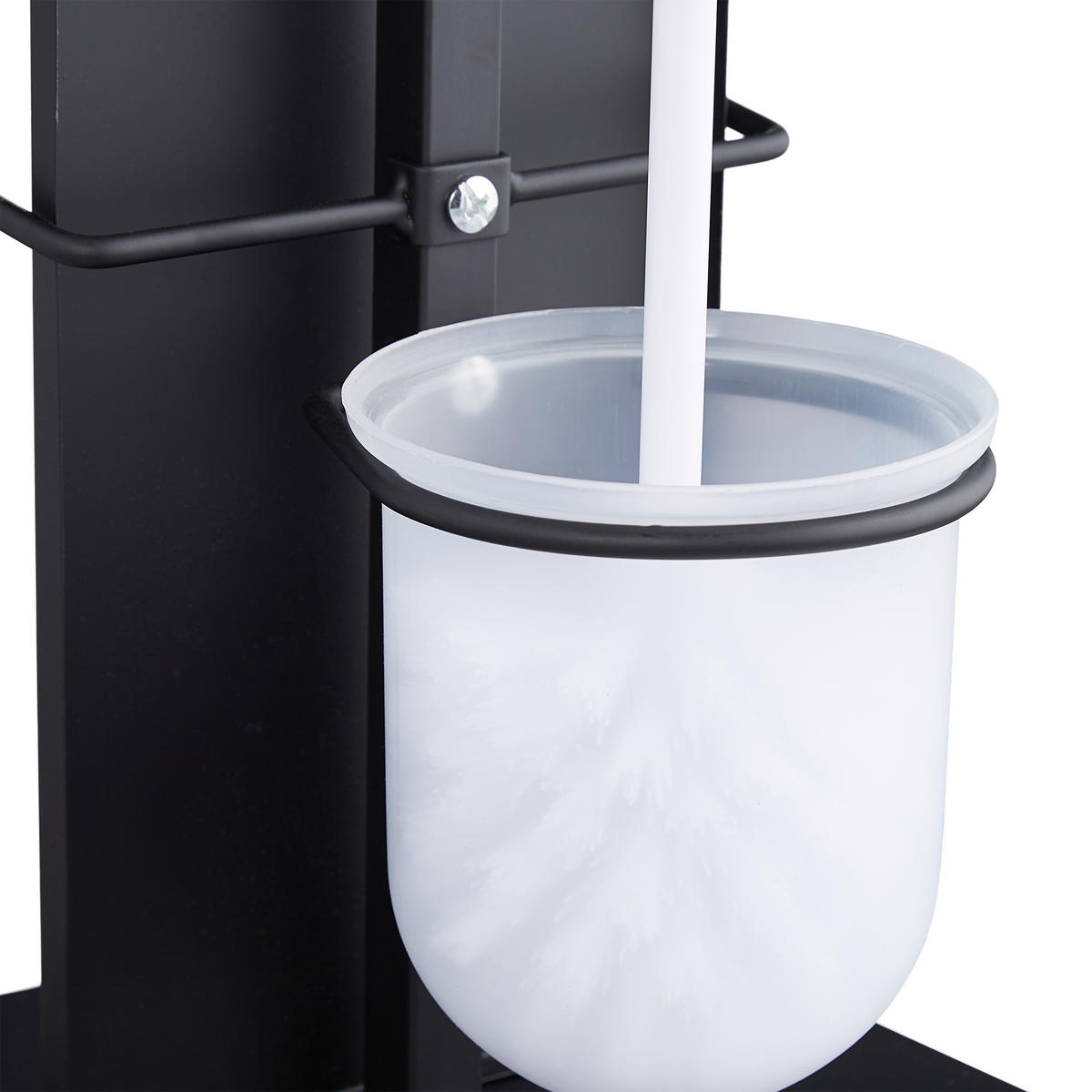 WC Garnitur - Schwarz, Kunststoff/Metall (25.5/70/20cm) - Relaxdays