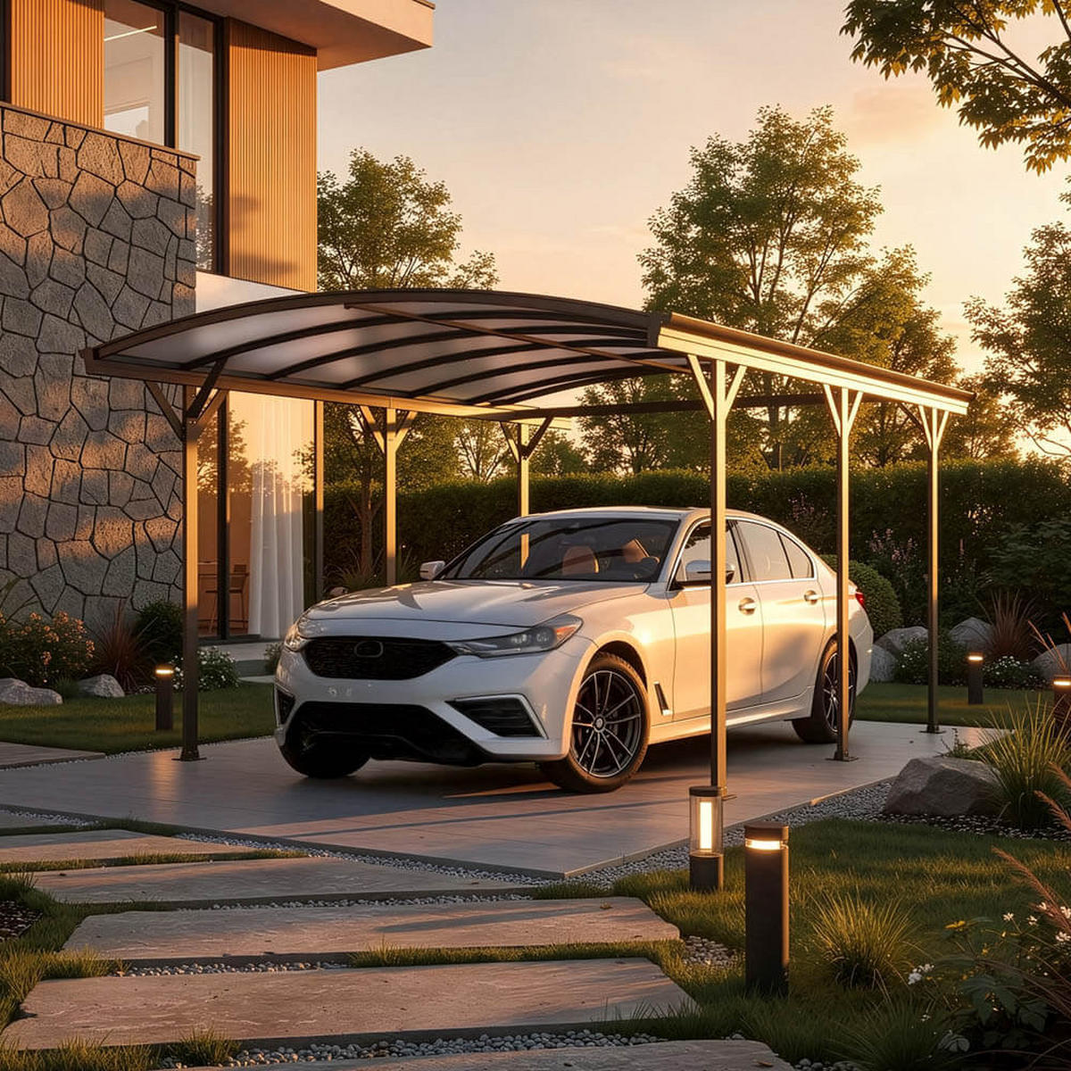 DESIGN Carport FALO - 505 x 300 cm Anthrazit - Anthrazit, Kunststoff/Metall (300/240/505cm) - Home Deluxe