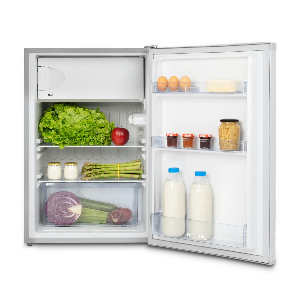 TISCHKÜHLSCHRANK FGX890 Silber, 113L - Grau, Metall (54/82/55cm) - HKoenig