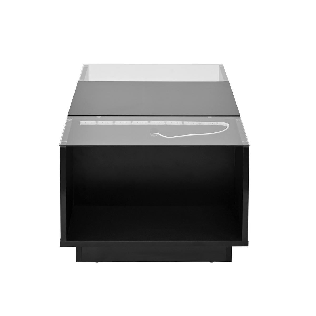COUCHTISCH 105/50/35 cm schwarz aus Spanplatte mit LED-Beleuchtung - Schwarz, Holzwerkstoff (105/50/35cm) - OKMYHOME