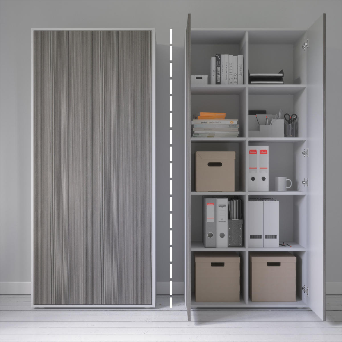 AKTENSCHRANK Amira T00 Avola Anthrazit 180/80/40 cm - Anthrazit, Holzwerkstoff (80/180/40cm) - SIMPLYFURN