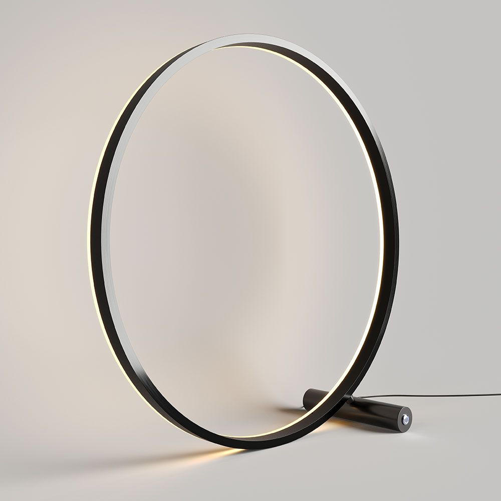 LED-TISCHLAMPE Ring Direkt/Indirekt Schwarz Ø 60cm - Schwarz, Metall (3.3/60/60cm) - s.luce
