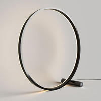 LED-TISCHLAMPE Ring Direkt/Indirekt Schwarz Ø 60cm - Schwarz, Metall (3.3/60/60cm) - s.luce