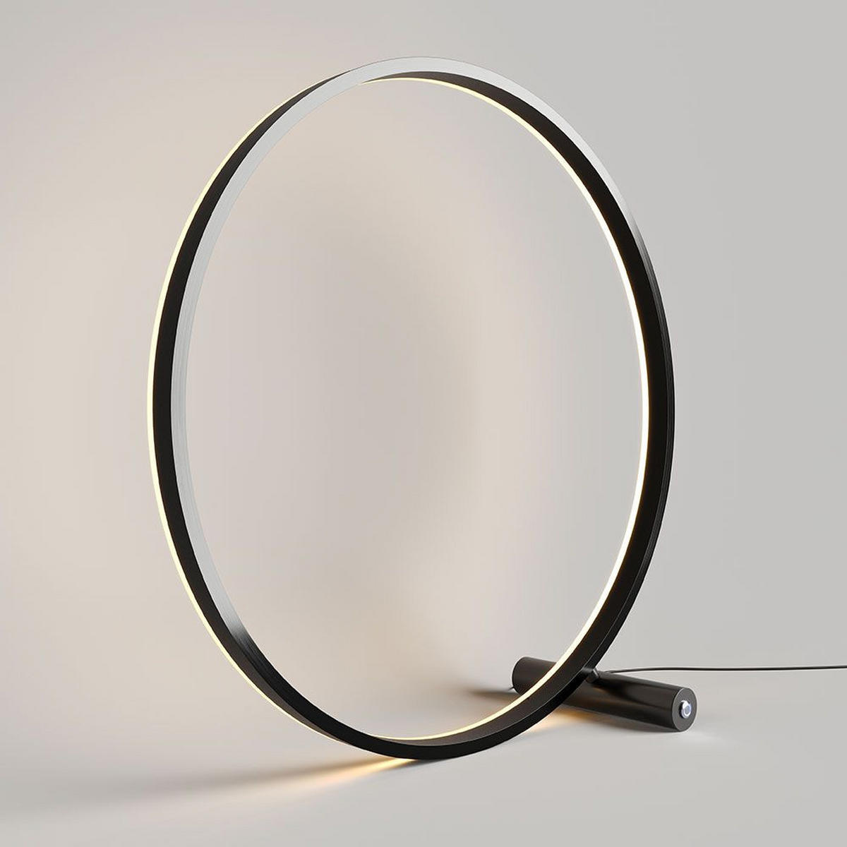 LED-TISCHLAMPE Ring Direkt/Indirekt Schwarz Ø 60cm - Schwarz, Metall (3.3/60/60cm) - s.luce