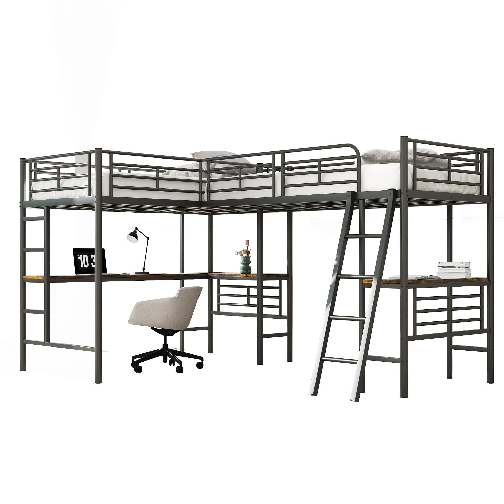 HOCHBETT 90x200 cm Tisch doppelt schwarz - Schwarz, Holzwerkstoff (90/200cm) - LEBENLANG