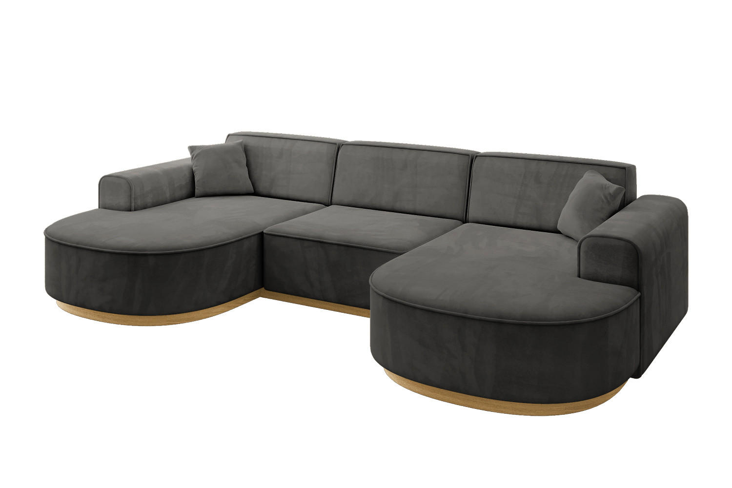 WOHNLANDSCHAFT MARI-U1-v2 - 303x171x83 cm Dunkelgrau Velours - Dunkelgrau, Holzwerkstoff/Textil (303/83/171cm) - ALTDECOR