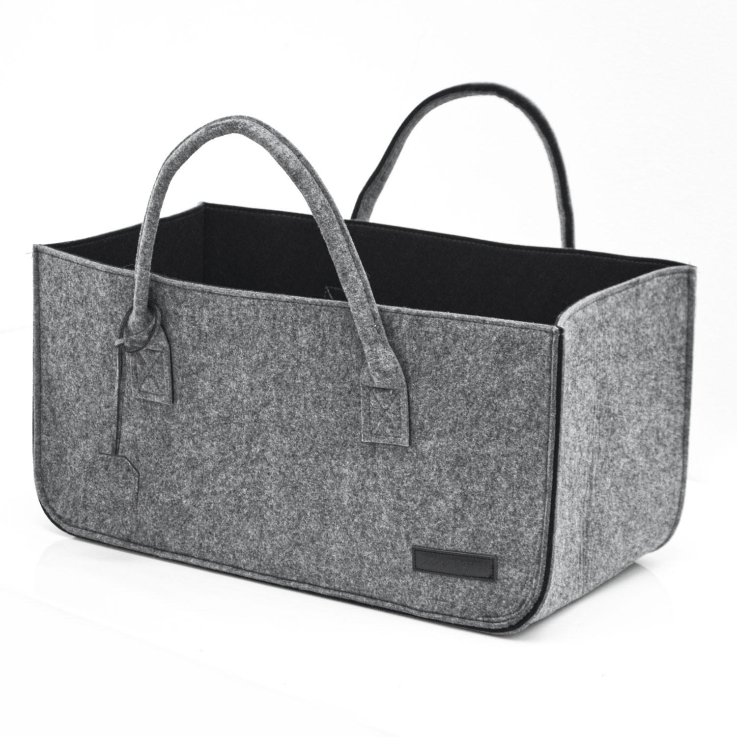 FILZTASCHE, 50x25x25 cm, Grau - Grau, Kunststoff (50/25/25cm) - Dunedesign