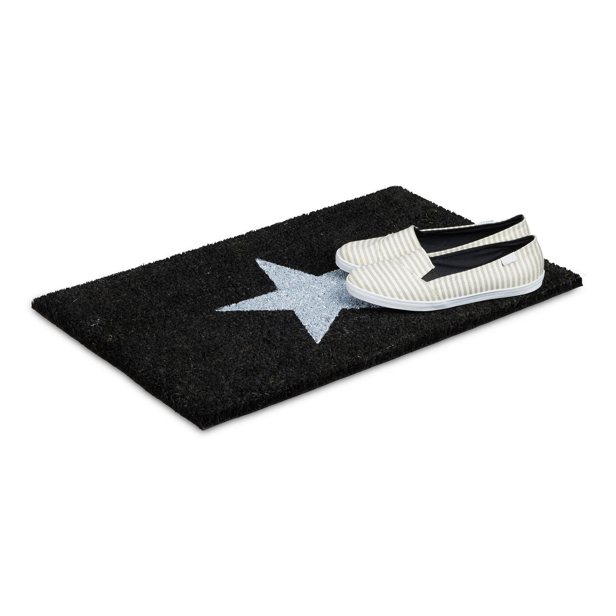 FUSSMATTE - Schwarz, Kunststoff/Textil (40/60cm) - Relaxdays