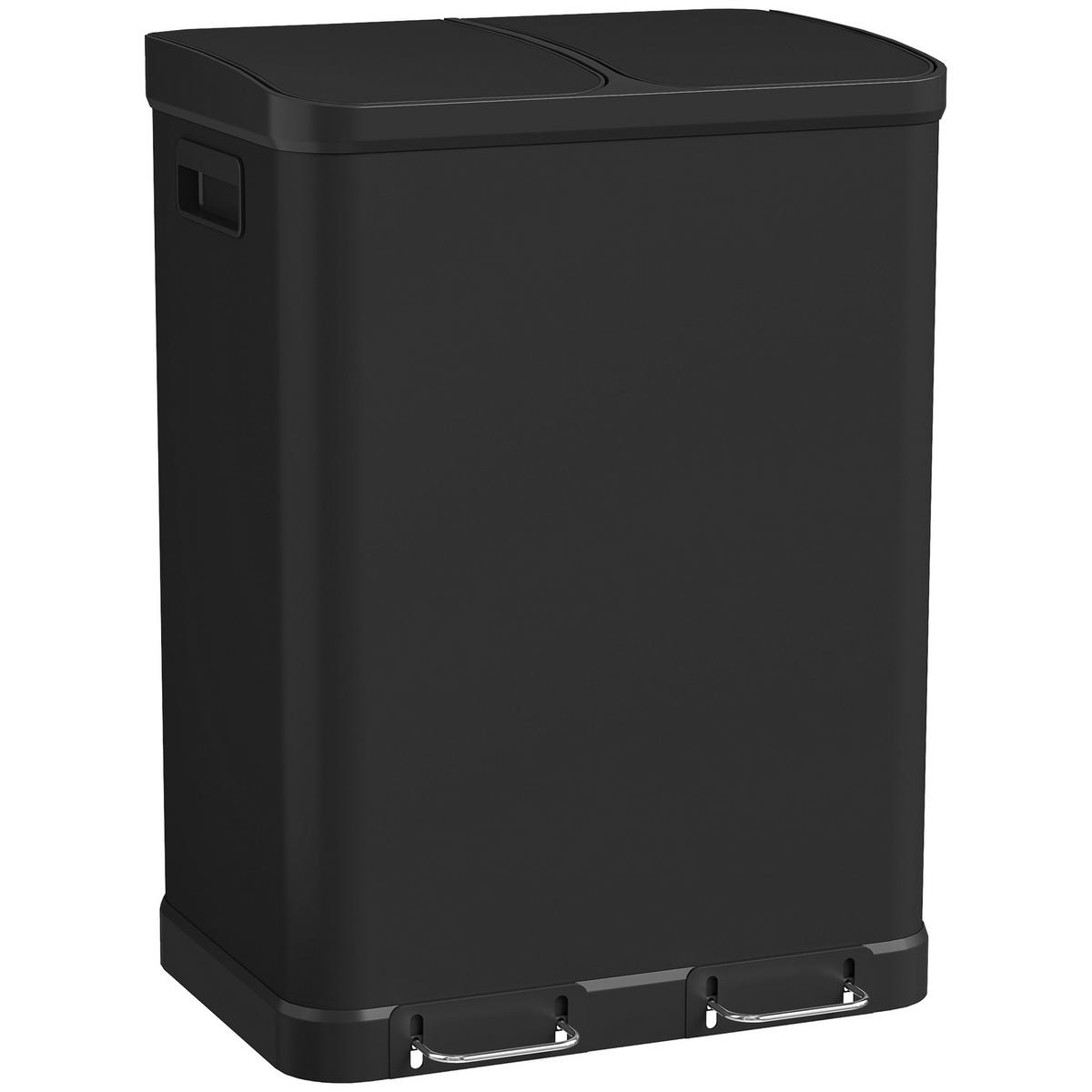 ABFALLEIMER Schwarz 1 Stück - Schwarz, Metall (39.5/67/48.8cm) - GiPP
