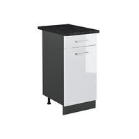 DULAP DE BAZĂ DE BUCĂTĂRIE R-Line, Alb lucios ridicat/antracit, 40 cm стільниця Антрацит - alb lucios/antracit, compozit lemnos (40/81.6/60cm) - Vicco