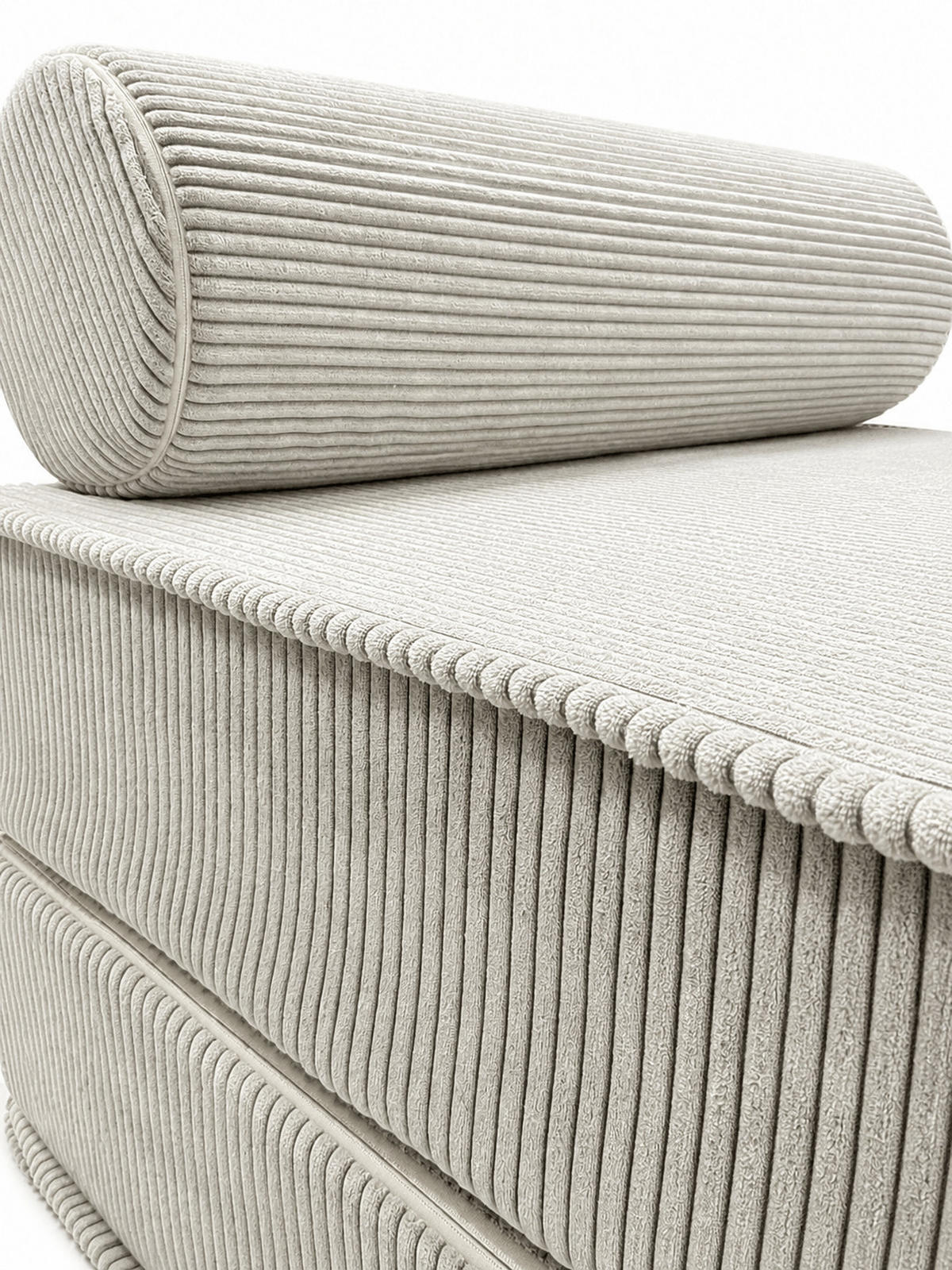 SCHLAFSESSEL ausklappbar, modularer Bodensessel mit Rückenrolle in Beige - Beige, Textil (80/62/95cm) - SURB