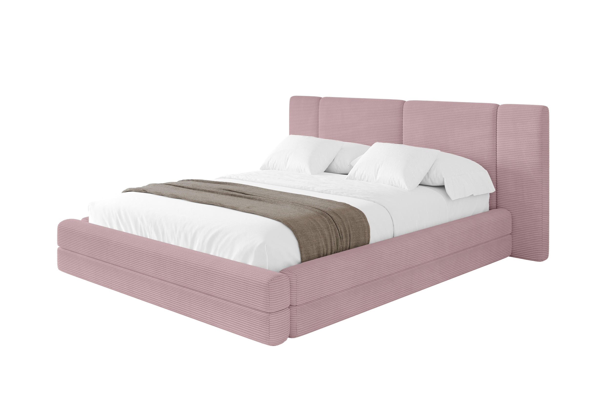 POLSTERBETT mit Bettkasten und Lattenrost, Bett mit Matratze H3/H4 - TEVO 140x200 Rosa - Rosa, Holzwerkstoff/Textil (140/200cm) - ALTDECOR