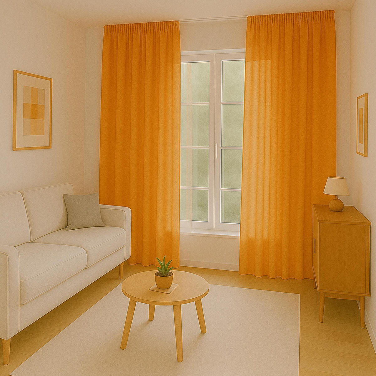 GARDINE Universalband "blickdicht" 2er Pack Hellorange 140x145 cm - Orange, Textil (140/145cm) - Bestlivings