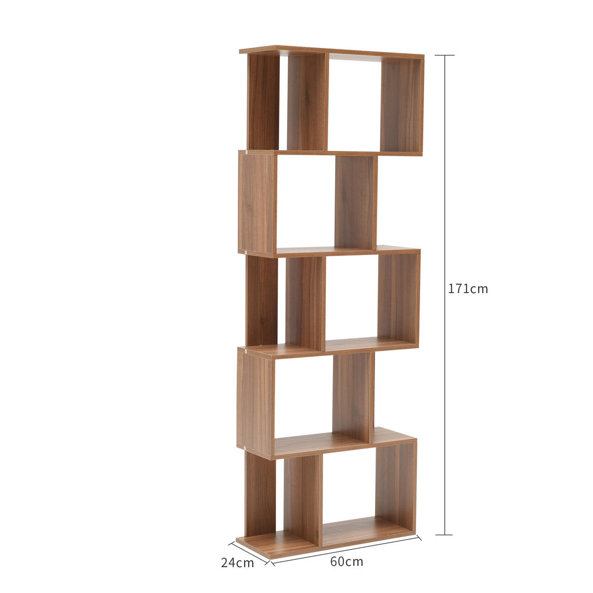 BÜCHERREGAL Eichenfarben 24/60/171 cm - Eichefarben, Holzwerkstoff (24/171/60cm) - Mobili Rebecca